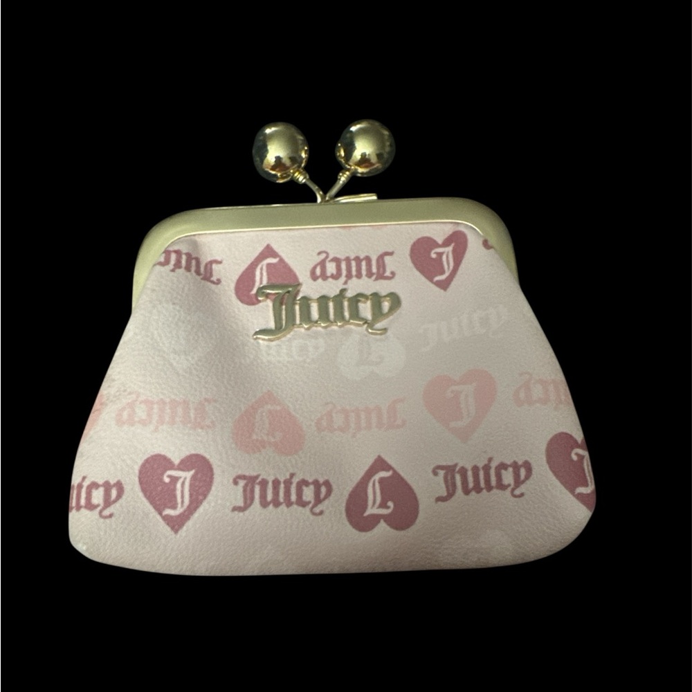 Juicy Couture Pink Heart Logo Kiss Lock Crossbody